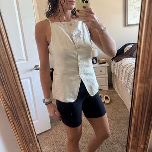Madewell Beige Sleeveless Blouse